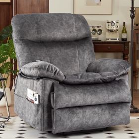 39.4" Wide Oversize Big Man Modern Velvet Power Lift Assist Recliner With Heating and Massage