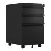 Metal mobile 3 Drawer File Cabinet for Legal or Letter Files,Used for Office and Home