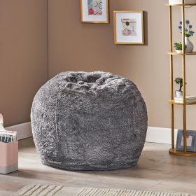 Greyrock Modern Glam 3 Foot Faux Fur Winter Bean Bag, Brown and Beige