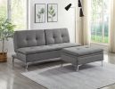 Modern Home 1pc Sofa Bed Fabric Upholstered Gray Color Tufted Seat Back Living Room Furniture