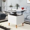 Modern Multi-functional Coffee Table Extendable with Storage & Lift Top in White