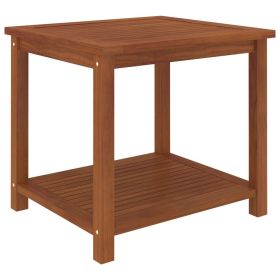 Side Table Solid Acacia Wood 17.7"x17.7"x17.7"