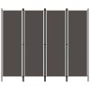 4-Panel Room Divider Anthracite 78.7"x70.9"