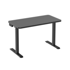 Glass tabletop standing desk Black