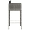 Bar Stools 2 pcs with Cushions Gray Poly Rattan