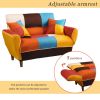 Small Space Colorful Sleeper Sofa;  Solid Wood Legs