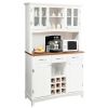 Kitchen Storage Cabinet Cupboard with Wine Rack and Drawers