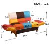 Small Space Colorful Sleeper Sofa;  Solid Wood Legs