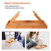 Bed Tray Table Breakfast Tray Bamboo Folding Bed Table Serving Snack Tray Desk with Handles