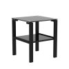 Black Glass Coffee Table, Clear Coffee Table, Modern Side Center Tables for Living Room, Living Room Furniture