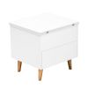 Modern Multi-functional Coffee Table Extendable with Storage & Lift Top in White