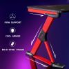 63 inch Gaming Desk Z Shaped Computer Desk Home Office Desk PC Gaming Table with Handle Rack Cup Holder Headphone Hook, Red