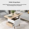 Modern Multi-functional Coffee Table Extendable with Storage & Lift Top in Oak