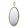 22" x 28" Circle Wall Mirror with Gold Iron Frame, Accent Mirror for Living Room, Entryway, Office