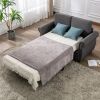 57.5" Orisfur Pull Out Sofa Bed Loveseat Sleeper with Twin Size Memory Mattress for Living Room Spaces, Gray