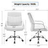 SMILE MART Steady 22.5 in Executive Chair, 300 lbs. Capacity, White