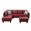 Red Semi PU Synthetic Leather Sofa Living Room Sofa