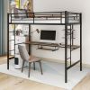 Loft Bed with Desk and Shelf ; Space Saving Design; Twin