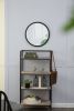 20" x 20" Circle Wall Mirror with Wooden Frame and Black Finish, Wall Mirror for Living Room, Dining Room, Foyer, Bathroom, Office