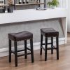 Counter Height 26" Bar Stools for Kitchen Counter Backless Faux Leather Stools Farmhouse Island Chairs (26 Inch; Brown; Set of 2)