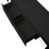 Modern Black TV Stand; 20 Colors LED TV Stand w/Remote Control Lights