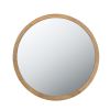 20" x 20" Circle Wall Mirror with Wooden Frame, Wall Mirror for Living Room, Dining Room, Foyer, Bathroom, Office