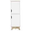 Rutherford 2-Door Pantry Cabinet Light Oak and White