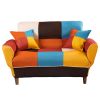 Small Space Colorful Sleeper Sofa;  Solid Wood Legs