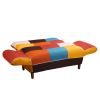 Small Space Colorful Sleeper Sofa;  Solid Wood Legs