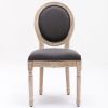 HengMing Upholstered Fabrice French Dining Chair with rubber legs,Set of 2