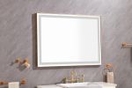 48*36 LED Lighted Bathroom Wall Mounted Mirror with High Lumen+Anti-Fog Separately Control