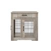 Furniture Style Dog Crate End Table with Drawer, Pet Kennels with Double Doors, Dog House Indoor Use, Grey, 29.9'' W x 24.8'' D x 30.71'' H.