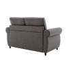 57.5" Orisfur Pull Out Sofa Bed Loveseat Sleeper with Twin Size Memory Mattress for Living Room Spaces, Gray