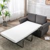 57.5" Orisfur Pull Out Sofa Bed Loveseat Sleeper with Twin Size Memory Mattress for Living Room Spaces, Gray