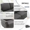 57.5" Orisfur Pull Out Sofa Bed Loveseat Sleeper with Twin Size Memory Mattress for Living Room Spaces, Gray