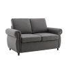 57.5" Orisfur Pull Out Sofa Bed Loveseat Sleeper with Twin Size Memory Mattress for Living Room Spaces, Gray