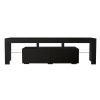 Modern Black TV Stand; 20 Colors LED TV Stand w/Remote Control Lights