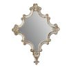 30" x 23.5" Artistic White Diamond Scrollwork Mirror, Home Accent Mirror for Living Room, Entryway, Bedroom, Office