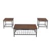 3 in 1 Coffee Table, Living Room Table with Open Storage, Coffee Table Set of 3 for Home, Office, Rustic Brown