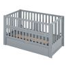 Crib with Drawers and 3 Height Options, Gray