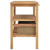 Bathroom Vanity Cabinet with 3 Baskets Solid Wood Teak 52"x17.7"x29.5"