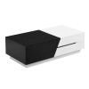 Modern Extendable Sliding Top Coffee Table with Storage in White&Black