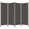 4-Panel Room Divider Anthracite 78.7"x70.9"