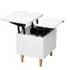 Modern Multi-functional Coffee Table Extendable with Storage & Lift Top in White