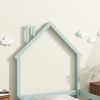 Twin Size Wood bed with House-shaped Headboard Floor bed with Fences,Light Green