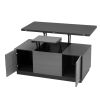 Modern Gray Multi-functional Rectangle Lift-top Coffee Table Extendable with Storage