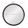 20" x 20" Circle Wall Mirror with Wooden Frame and Black Finish, Wall Mirror for Living Room, Dining Room, Foyer, Bathroom, Office