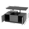 Modern Gray Multi-functional Rectangle Lift-top Coffee Table Extendable with Storage