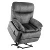 39.4" Wide Oversize Big Man Modern Velvet Power Lift Assist Recliner With Heating and Massage