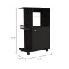 Napenthe 1-Shelf Kitchen Cart with Caster Black Wengue